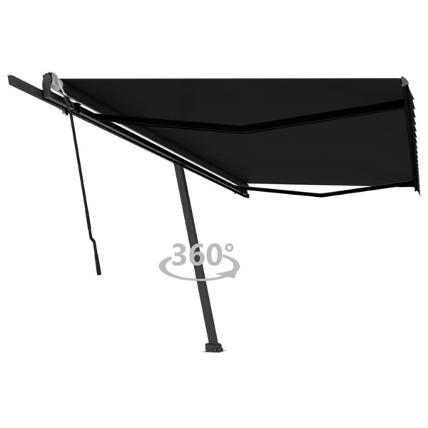 Toldo manual retrátil para pés cinza antracite 500x300 cm D