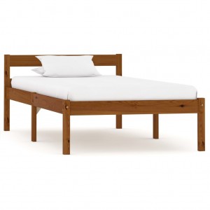 Estrutura da cama madeira maciça pinho marrom mel 100x200 cm D