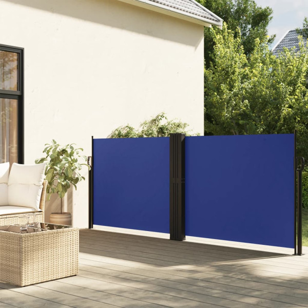 Toldo lateral retráctil azul 140x600 cm D