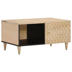 Mesa de centro de madera maciza de mango 80x50x40 cm D