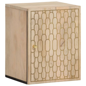 Armario de baño de pared madera maciza de mango 38x33x48 cm D