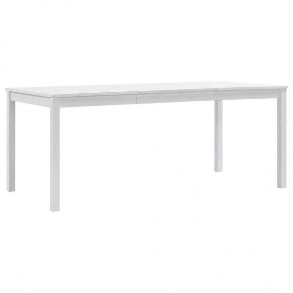 Mesa de comedor de madera de pino blanco 180x90x73 cm D