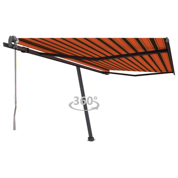 Toldo de pie automático naranja y marrón 400x350 cm D