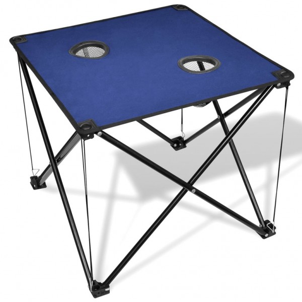 Mesa de acampamento dobrável azul D