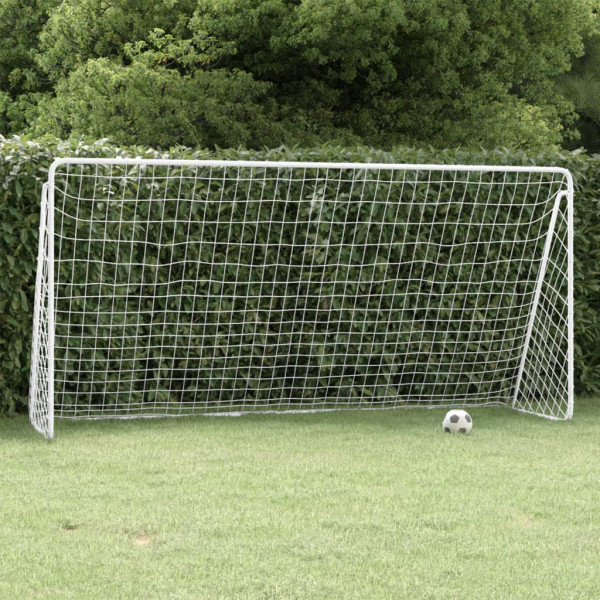 Objetivo de futebol com aço branco vermelho 366x122x182 cm D