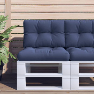 Set de cojines para sofá de palets tela azul marino 60x40x12 cm D