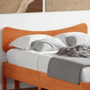 Cabecero de cama madera maciza de pino marrón cera 135 cm D