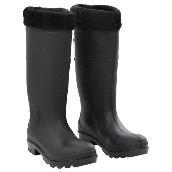 Botas de agua con calcetines extraíbles negro número 40 PVC D