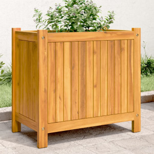 Jardinera con forro madera maciza de acacia 54x31x50 cm D