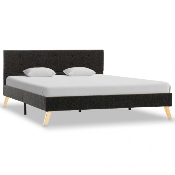 Estructura de cama de tela gris oscura 140x200 cm Estructura de cama de tela gris oscura 140x200 cm D