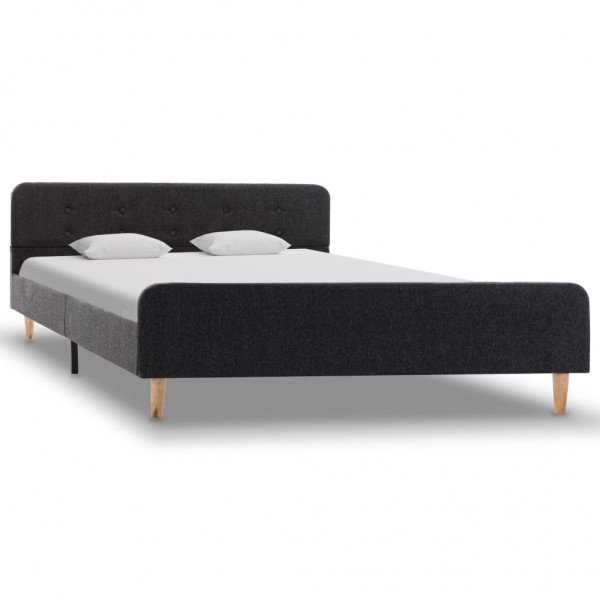 Estructura de cama de arpillera gris oscuro 160x200 cm D