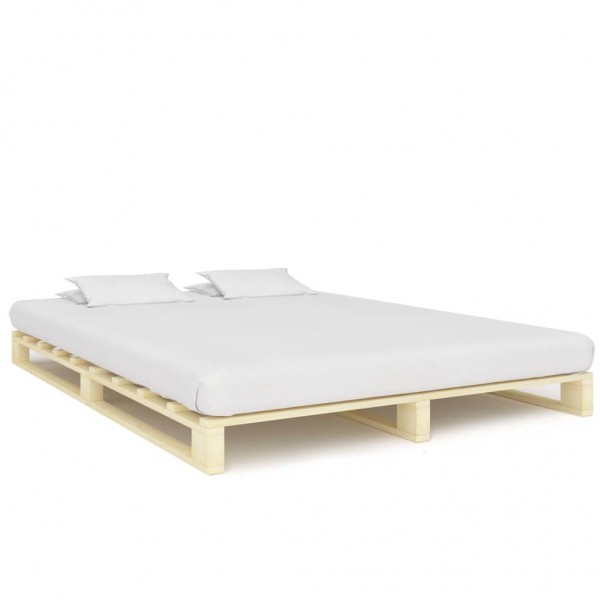 Estrutura de cama de paletes madeira maciça de pinho 200x200 cm D
