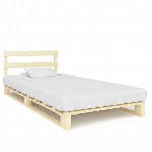 Estructura de cama de palés madera maciza de pino 90x200 cm D