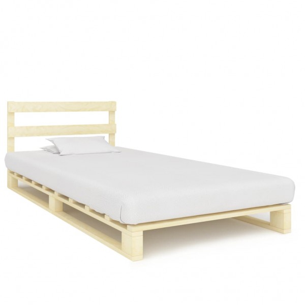 Estructura de cama de palés madera maciza de pino 100x200 cm D