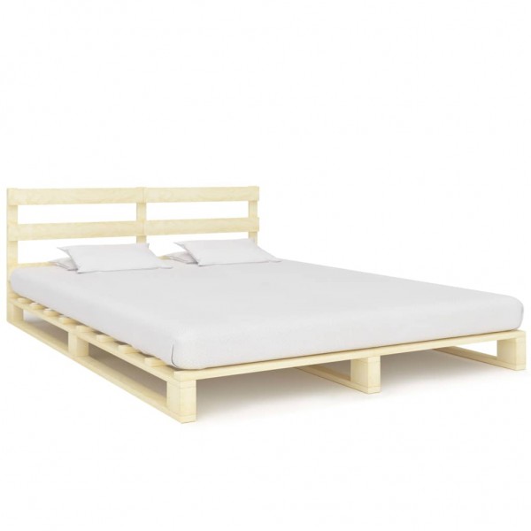 Estructura de cama de palés madera maciza de pino 200x200 cm D