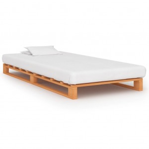 Estructura de cama de palets madera maciza pino marrón 90x200cm D