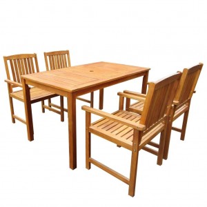 Set de jantar de jardim 5 peças madeira maciça de acacia D