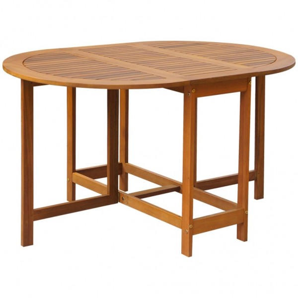 Mesa de jardín madera maciza de acacia 130x90x72 cm D