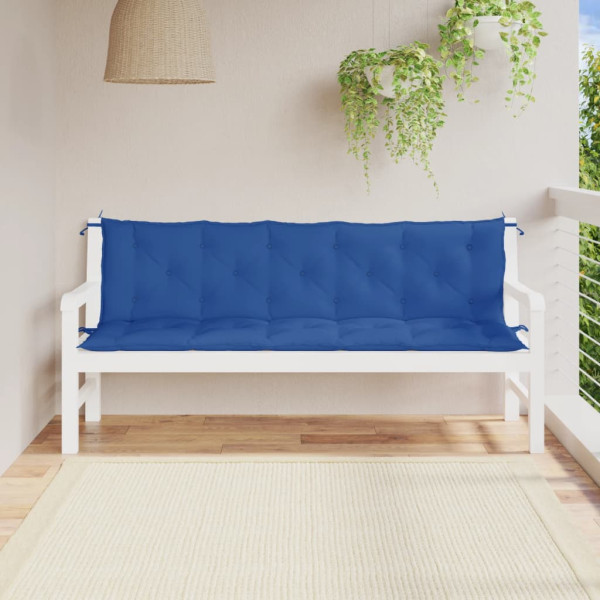 Almofadas para banco de jardim 2 peças tecido Oxford azul 180x50x7 cm D