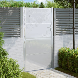 Porta de jardim de aço inoxidável 100x180 cm D
