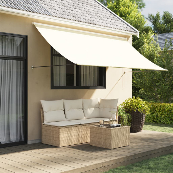 Toldo retrátil em tecido creme e aço 300x150 cm D