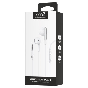 Auscultadores 3,5 mm COOL Cuidado Stereo com Micro Branco H
