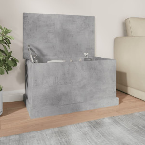 Baúl almacenaje madera contrachapada gris hormigón 70x40x38 cm D