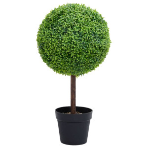 Planta de boj artificial forma de bola con maceta verde 71 cm D