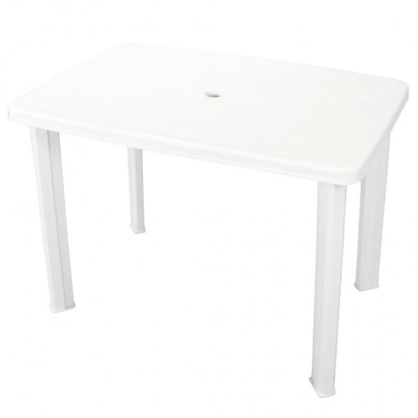 Mesa de jardín de plástico blanca 101x68x72 cm D