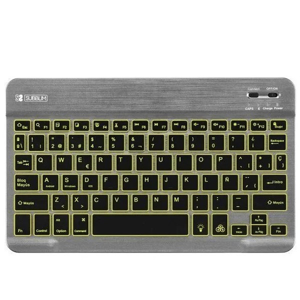 Teclado compacto inalámbrico por bluetooth subblim smart backlit/ gris M 3