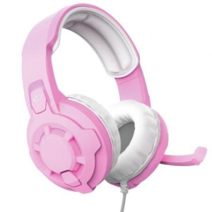 Fones de ouvido para jogos com microfone Trust Gaming GXT 411 Pradius rosa D