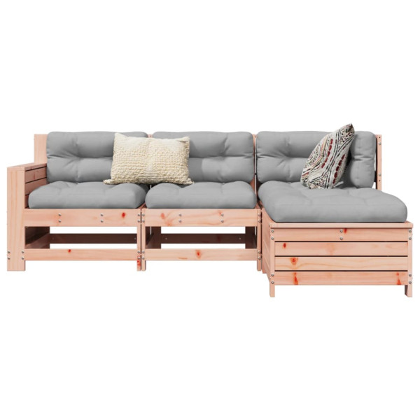 Conjunto de sofás de jardim 4 peças em madeira maciça de abeto Douglas D