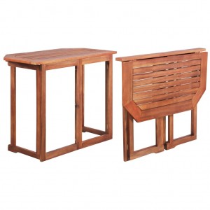 Mesa de terraço de bistro madeira maciça de acácia 90x50x75 cm D