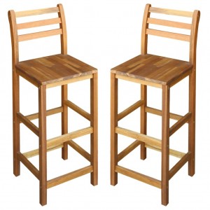Cadeiras de cozinha 2 unidades madeira maciça de acacia D