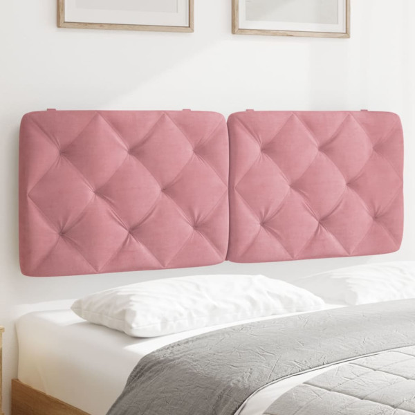 Cabecero de cama acolchado terciopelo rosa 120 cm D