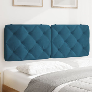 Cabeça de cama acolchada veludo azul 120 cm D