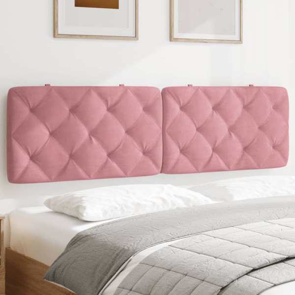 Cabecero de cama acolchado terciopelo rosa 180 cm D