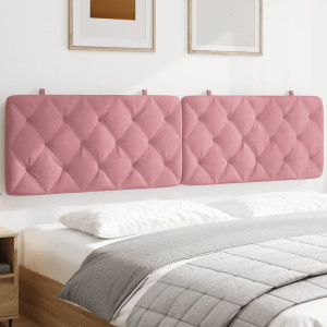 Cabecero de cama acolchado terciopelo rosa 200 cm D