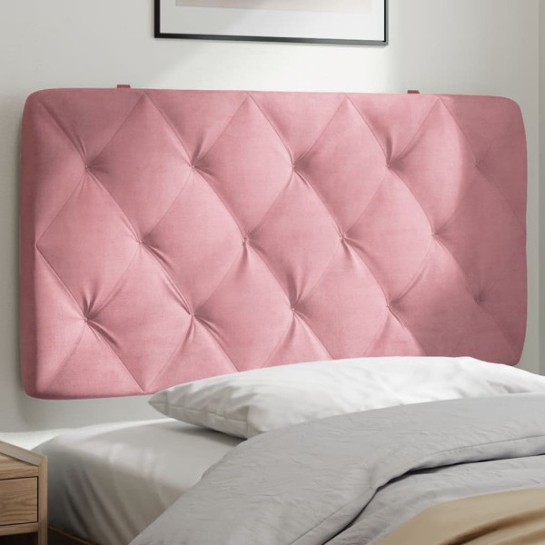 Cabecero de cama acolchado terciopelo rosa 100 cm D
