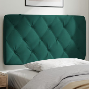 Cabecero de cama acolchado terciopelo verde oscuro 100 cm D