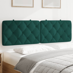 Cabeceira de cama acolchoada em veludo verde escuro 160 cm D