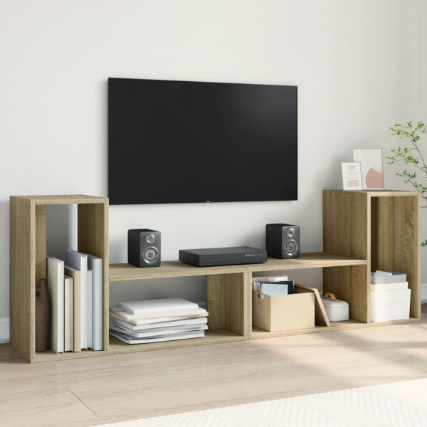 Muebles de TV 2 uds madera ingeniería roble Sonoma 75x30x50 cm D