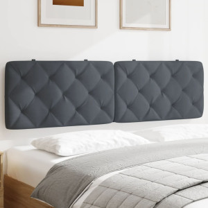 Cabeceira de cama acolchoada em veludo cinza escuro 180 cm D