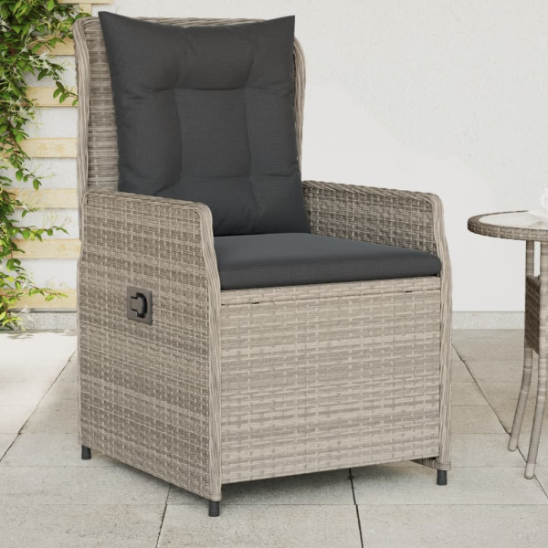 Poltronas de jardim 2 unidades de rattan sintético cinza claro D