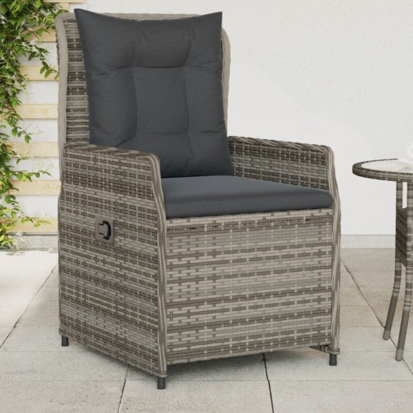 Poltronas de jardim 2 unidades de rattan sintético cinza D