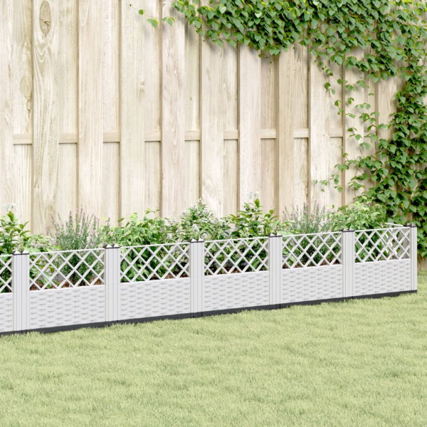 Jardineira com pinos de PP branco 363.5x43.5x43.5 cm D