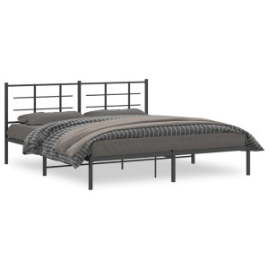 Estructura de cama con cabecero metal negro 183x213 cm D