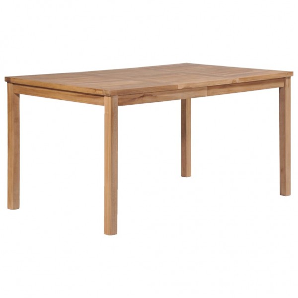 Mesa de jardín de madera maciza de teca 150x90x77 cm D