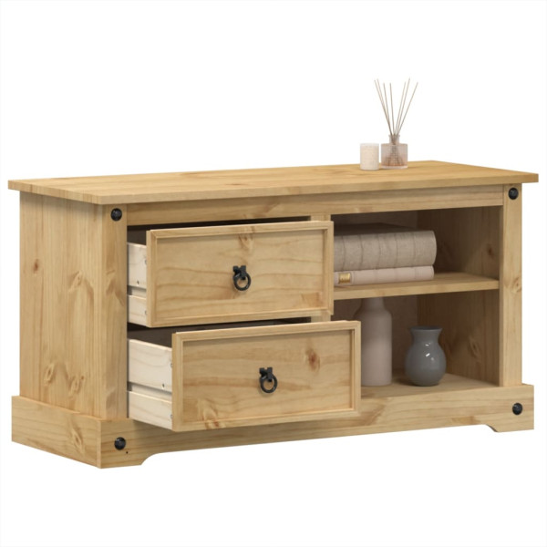 Mueble de TV Corona madera maciza de pino 100x40x52 cm D