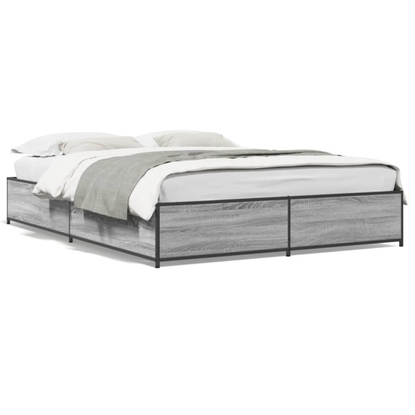 Estrutura cama madeira engenharia de metal cinza Sonoma 120x200 cm D